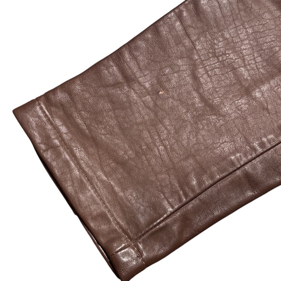 Vintage Bates of California Brown Leather Satin Lined Straight Pants Womens 28 - Picture 6 of 15
